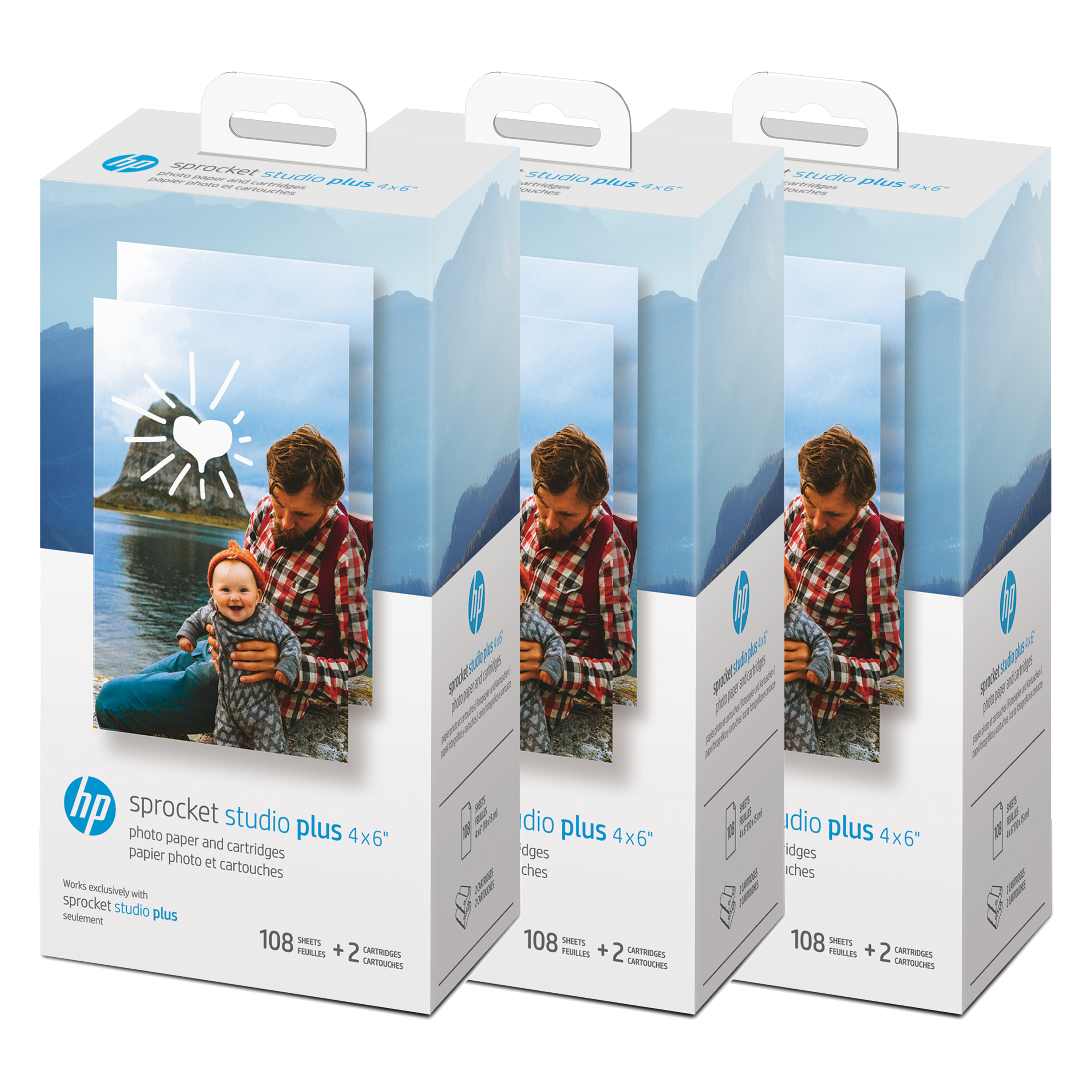 HP Sprocket Studio Plus 4 x 6” Photo Paper and Cartridges (Includes 324 Sheets and 6 Cartridges)