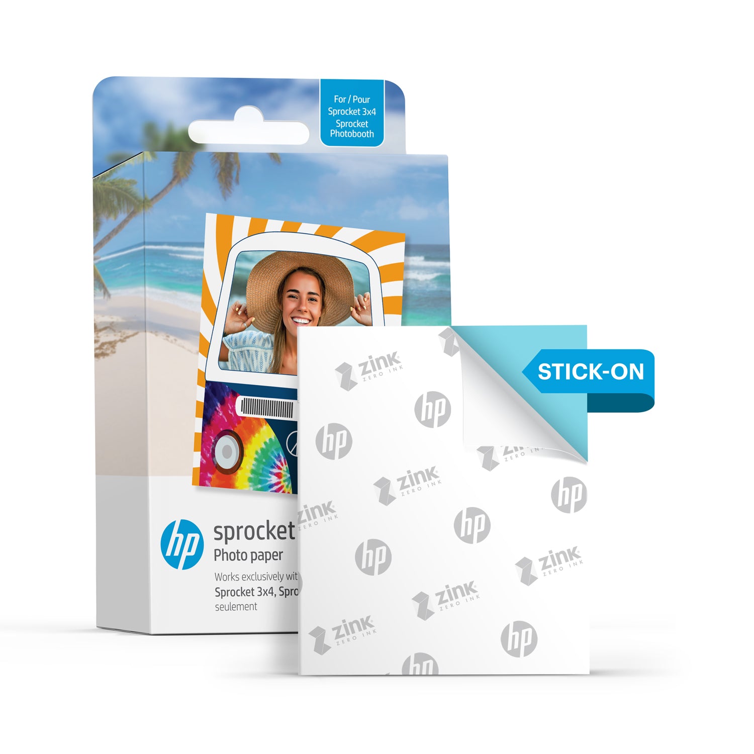 HP Sprocket 3.5 x 4.25” Zink Sticky-Backed Photo Paper (100 Pack) Compatible with HP Sprocket 3x4 Photobooth and Photo Printer