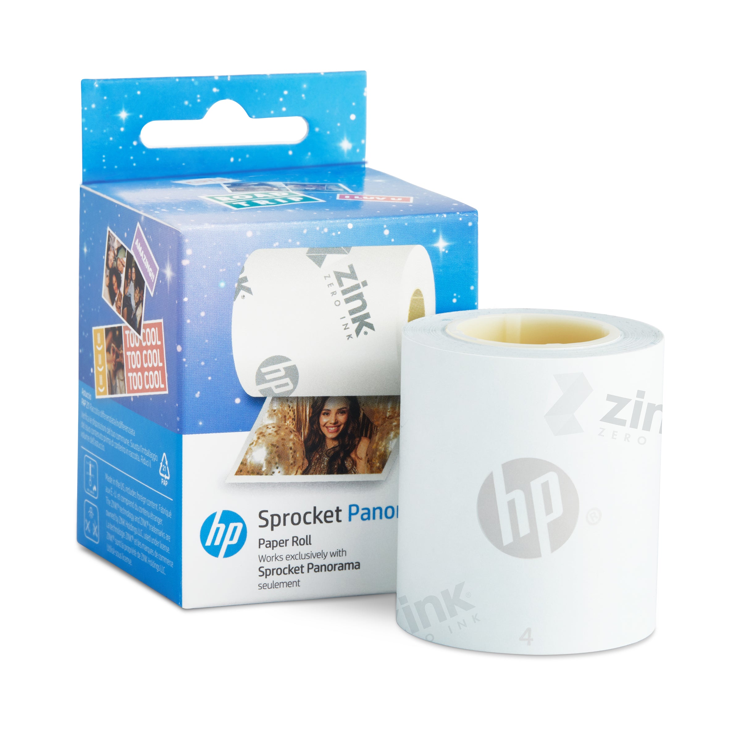 HP Sprocket Panorama Instant Portable Color Label & Photo Printer (Grey) Starter Bundle