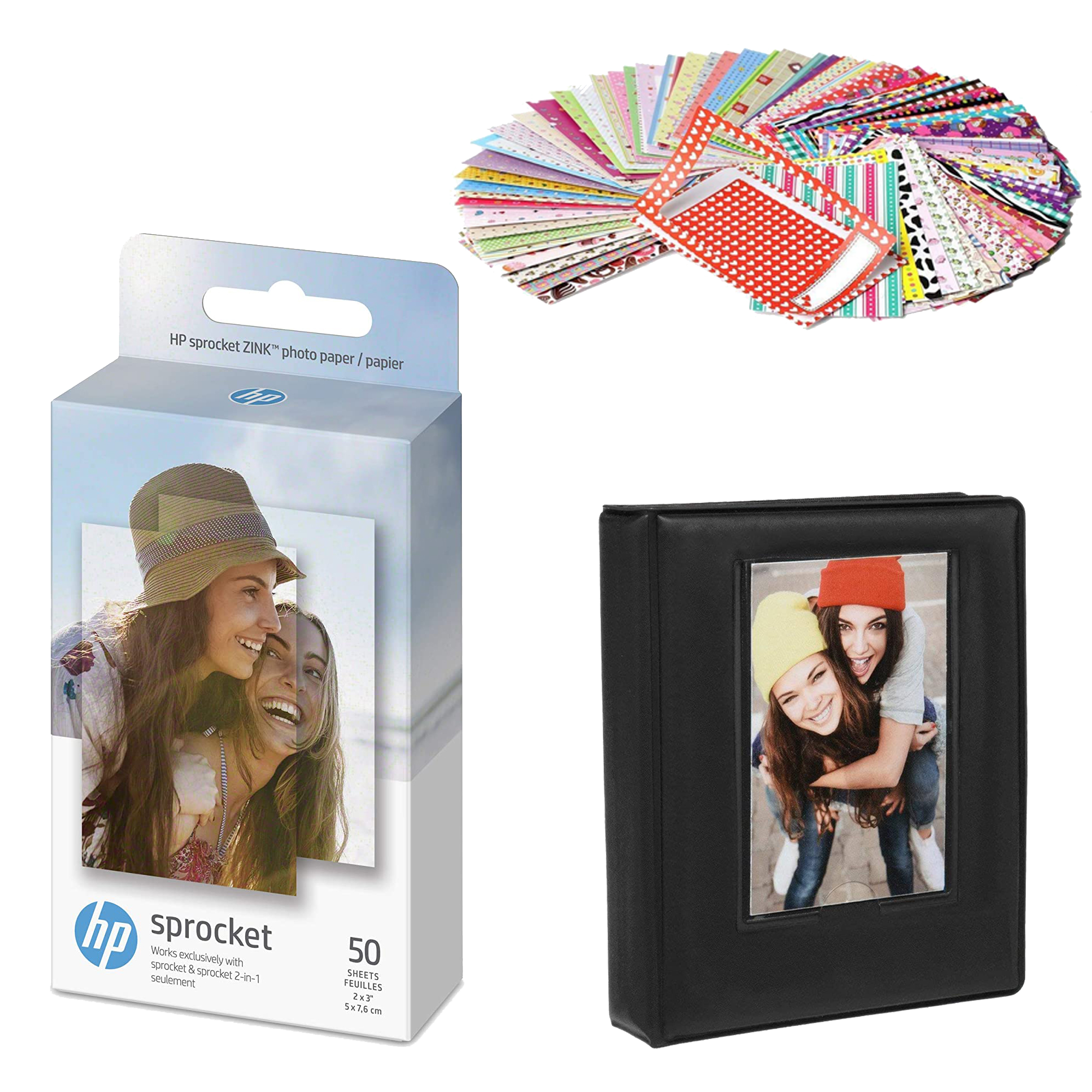 Hp Sprocket 2x3 inch Premium Zink Sticky Back Photo Paper (20 Sheets) Compatible with Printers, White
