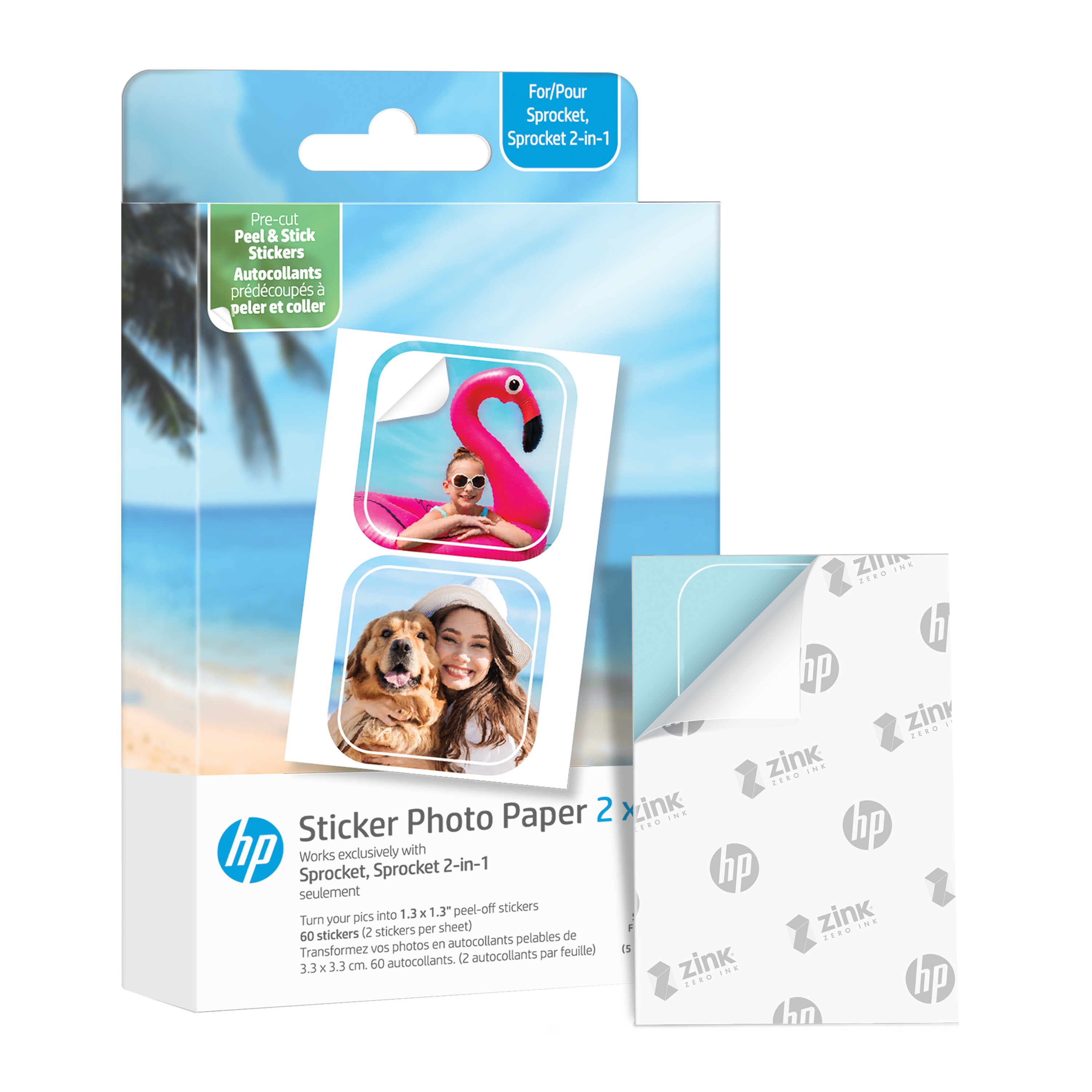 HP Sprocket 2x3” Premium Zink Pre-Cut Sticker Photo Paper (30 Sheets) –  Sprocket Printers UK